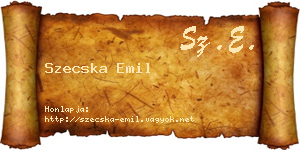 Szecska Emil névjegykártya