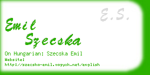 emil szecska business card